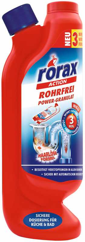 Засіб для прочищення труб RORAX 600 г, гранули